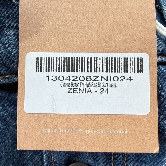 NWT Reformation Cynthia Button Fly High Rise Straight Jeans in Zenia Medium Blue - Picture 8 of 13